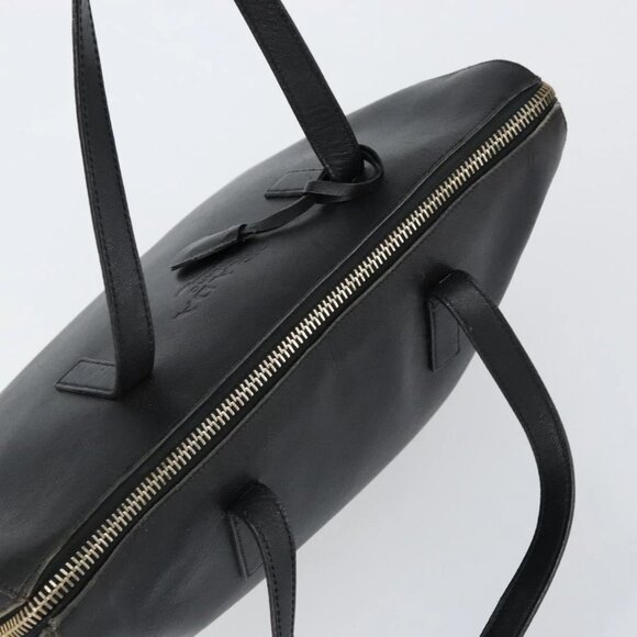 PRADA Hand Bag Safiano leather Black Gold Auth - Picture 5 of 16